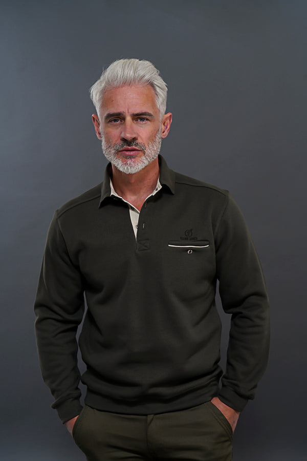 Le Classico - Sweat chaud uni col polo